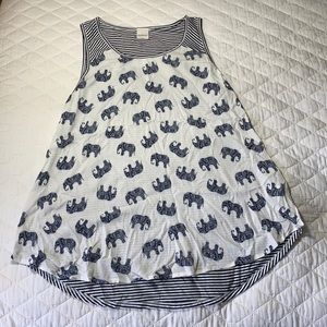 Elephant print flowy tank top